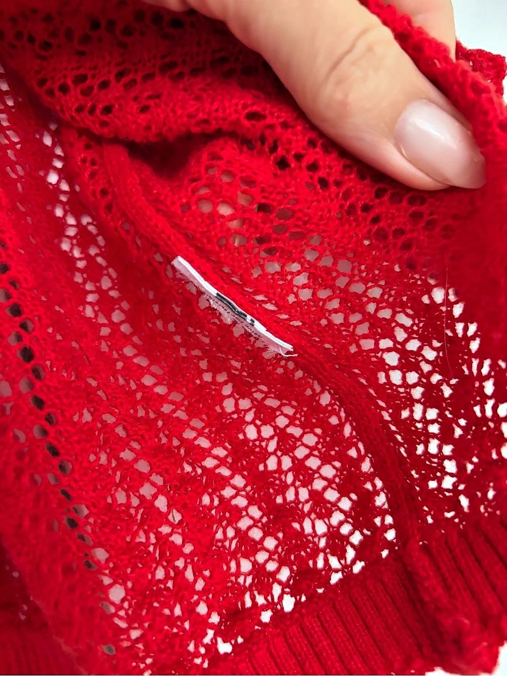 GAP 100% Cotton Pointelle Cardigan Red Size Small - Picture 7 of 7